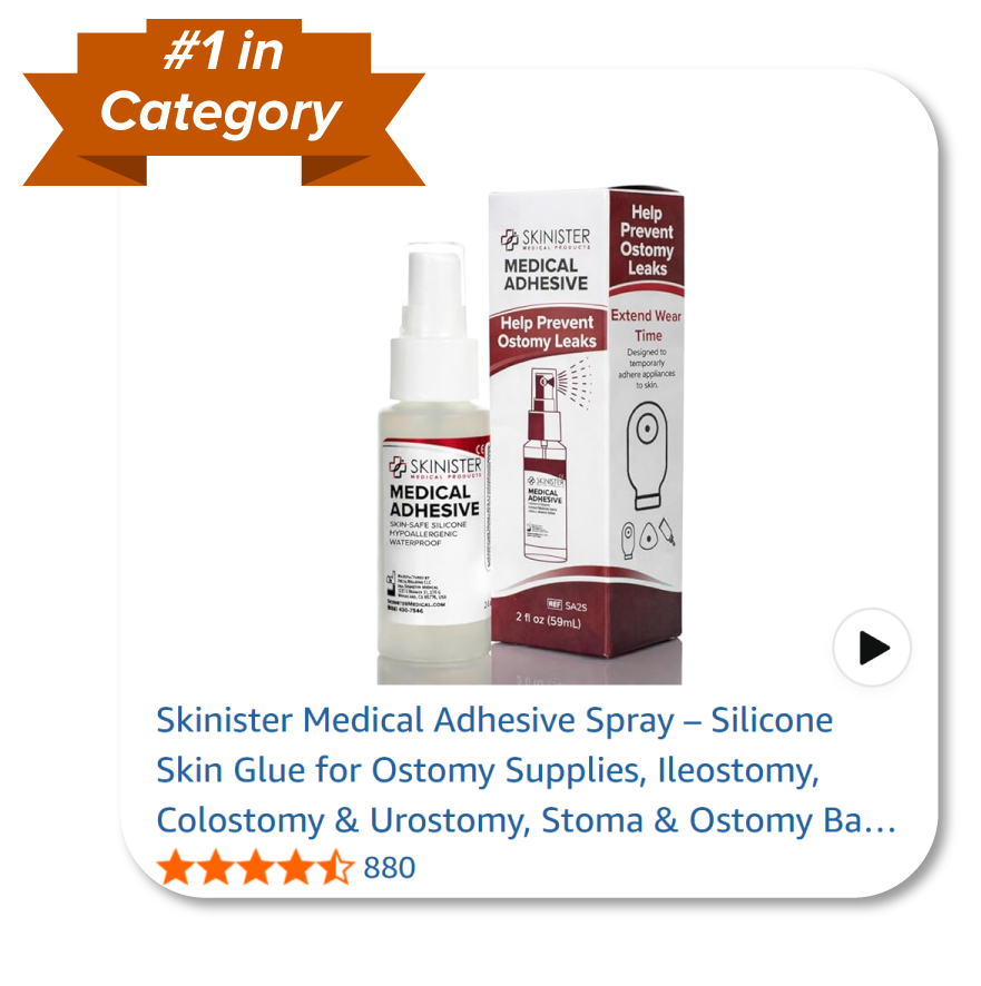 Ranked number one on Amazon in Ostomy Adhesives and Tapes